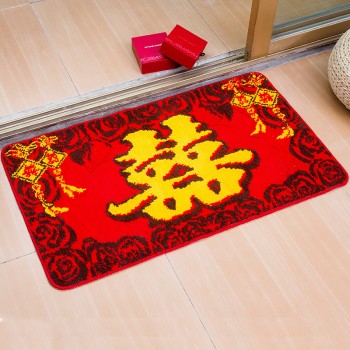 婚房装饰喜庆红色双喜门垫厨房浴室防滑脚垫