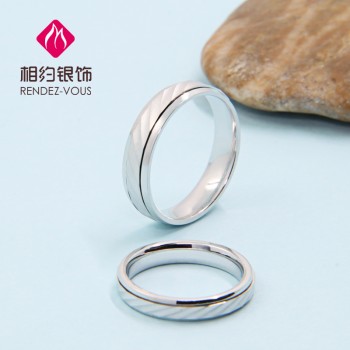 相约银饰时光流转情侣对戒创意情侣戒指