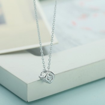 相约银饰925银套链AAA锆石心形璀璨