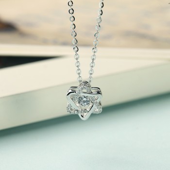 相约银饰925银女款项链六芒星形印记