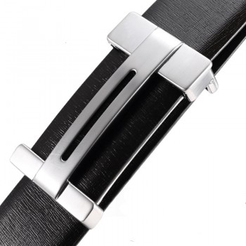 斐冠高档休闲平滑扣男士牛皮革H扣皮带