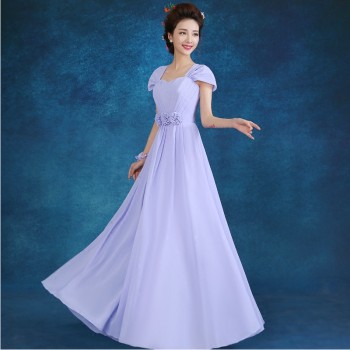 2016秋冬新款修身姐妹裙晚礼服一字肩长款伴娘服