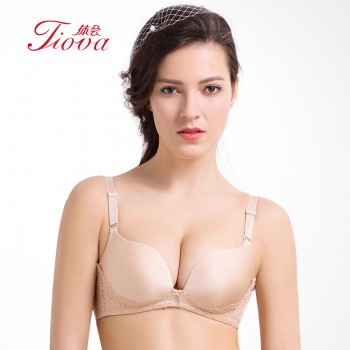 体会内衣BSK175 性感蕾丝厚模杯款超聚拢光面简约无痕无钢圈睡眠美背文胸