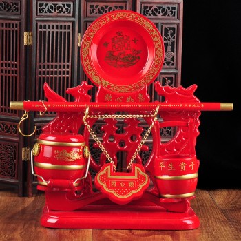 小号子孙桶木质同心锁子孙桶称心如意 新娘陪嫁结婚婚庆用品