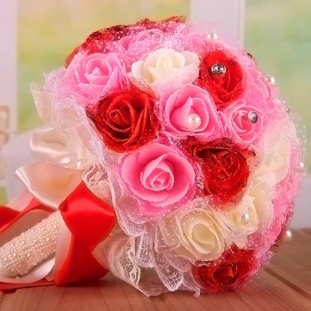 新娘伴娘手捧花婚礼摄影道具花球花束 新娘手捧花