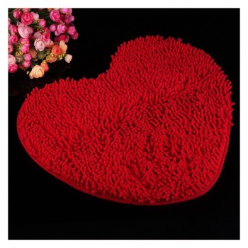 婚庆结婚用品 门垫/脚垫 婚房装饰 卧室红色心形地垫地毯 长毛款