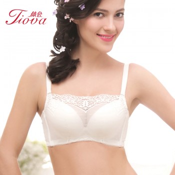体会内衣BS1071 正品抹胸式文胸性感蕾丝白色上薄下厚小胸聚拢调整内衣裹胸
