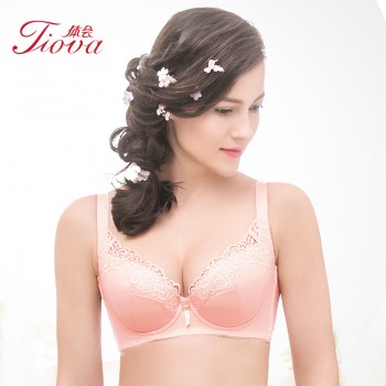 体会内衣BQ1071 正品性感蕾丝大胸全罩杯薄模杯聚拢收副乳调整型大码文胸