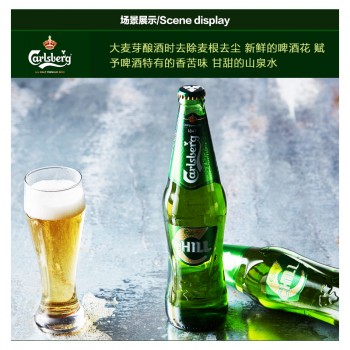 嘉士伯Carlsberg 冰纯啤酒 500ml瓶装 12支装整箱