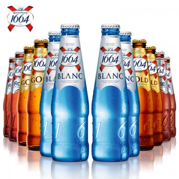 嘉士伯官方法国进口克伦堡凯旋1664白金标玫瑰牌啤酒组合装24瓶