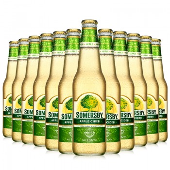 嘉士伯旗下自然泡Somersby苹果汽酒小瓶装330ml*24瓶