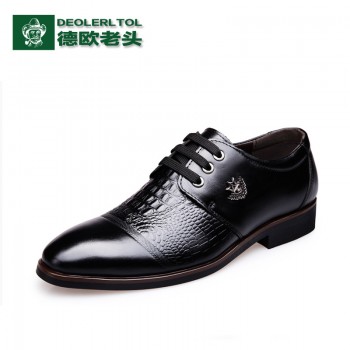 2016秋季新款真皮男鞋潮男士休闲鞋男鳄鱼纹正装皮鞋