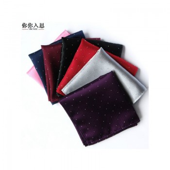 新潮色丁胸巾小方巾 西装口袋巾银点手帕 晚会涤纶丝手帕