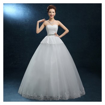 韩式婚纱大码 抹胸齐地婚纱 红色婚纱红色公主婚纱红F08