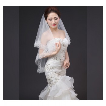 2017新款高档头纱新娘结婚蕾丝镶钻婚纱礼服头纱配饰