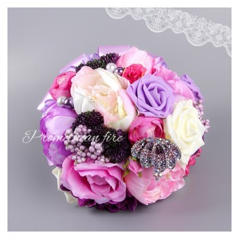 韩式手捧花 水钻仿真绢花束新娘结婚伴娘闺蜜手花球