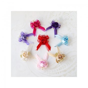 纯手工缎带玫瑰花苞新娘手花韩式唯美结婚礼姐妹伴娘闺蜜团手腕花