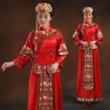 【秀禾服】新款中式手工刺绣新娘秀禾礼服 结婚敬酒大红秀禾服