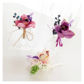 婚礼结婚伴郎团新郎胸花仿真蕙兰花蓝莓薰衣草活动嘉宾襟花