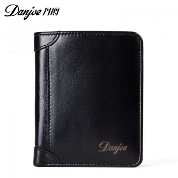丹爵(DANJUE)头层牛皮两折钱包时尚短款皮夹多功能票夹礼盒装6022-1