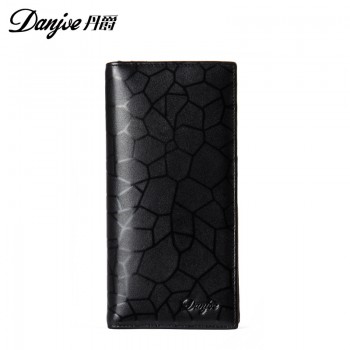 丹爵(DANJUE)新款时尚压花牛皮男士长款钱包真皮钱夹6019-1