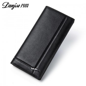 丹爵(DANJUE)头层牛皮商务休闲真皮中长款多卡位男女通用型钱包6016-1