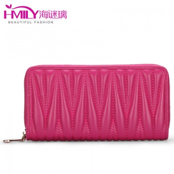 海谜璃（HMILY）爆款牛皮拉链手拿包长款女士钱包纯色女包H6863