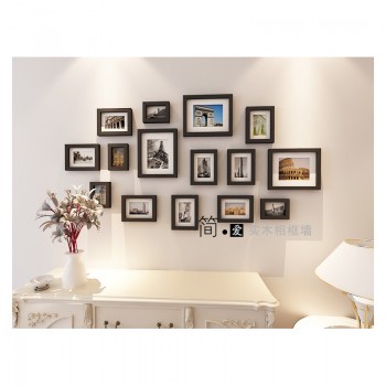 实木相框墙 照片 相片像片 挂墙 客厅 装饰墙 创意 简约 现代