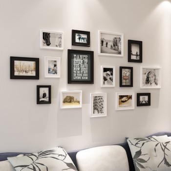 实木相框墙 相片像片墙 创意组合 欧美风格 家居装饰