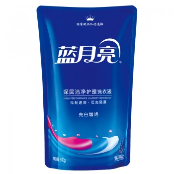 蓝月亮亮白增艳洗衣液500g袋装薰衣草香深层洁净高浓度配方易漂洗