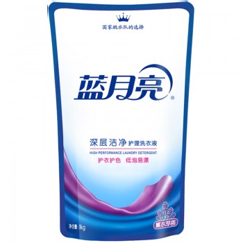 蓝月亮洗衣液补充装套餐家庭装深层洁净1kgx6袋薰衣草香