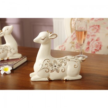 天生一对梅花小鹿套餐 欧式陶瓷摆件 家居饰品婚庆礼品
