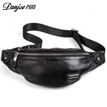 丹爵(DANJUE)新款男式休闲胸腰包时尚潮流头层牛皮胸包腰包D8081