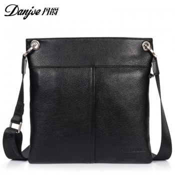 丹爵(DANJUE)男包头层牛皮商务单肩包斜挎包休闲男包时尚休闲皮包8817-1