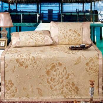 冰丝席印花三件套  双人凉席  宫廷富贵