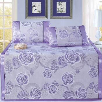 冰丝席印花三件套  双人凉席  花影如梦