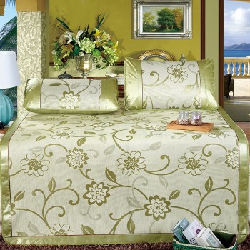 冰丝席印花三件套  双人凉席  花间飞舞