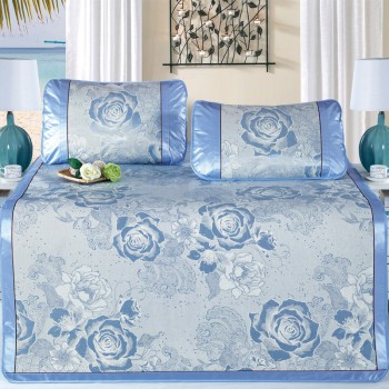 冰丝席印花三件套  双人凉席  清晨之恋