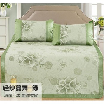 冰丝席印花三件套  双人凉席  轻纱漫舞