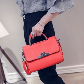 芸曦女包2017春夏季新款铁把手提女包单肩芸曦转锁斜挎小包包