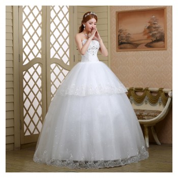 2017新款婚纱 蕾丝抹胸婚纱简约镶钻婚纱 苏州大码婚纱批发A26-1