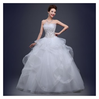 2017新款高档婚纱礼服新娘齐地抹胸大码婚纱结婚宴会礼服婚纱G06