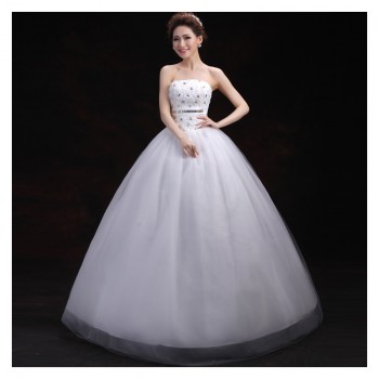 特价2017新款夏 婚纱大码珍珠甜美新娘花朵齐地韩版婚纱批发T-01