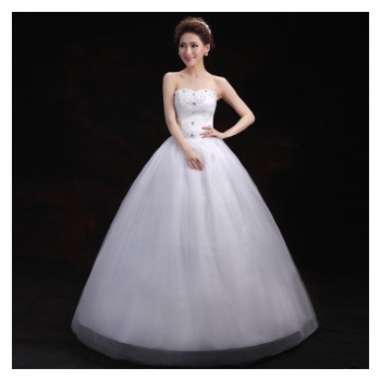 2017新款 苏州蕾丝新娘 网纱新款齐地镶钻花朵影楼批发T-05