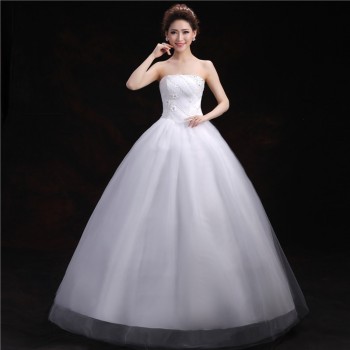 厂家直销2017新款夏 韩版抹胸修身大码齐地公主影楼新娘批发T-12