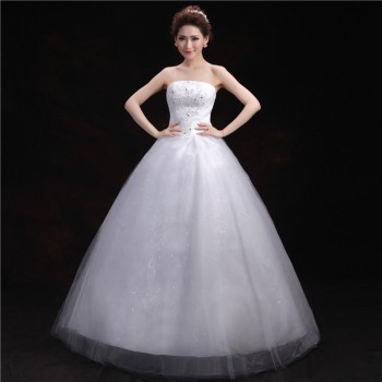 新款特价2017 新娘韩版齐地显瘦抹胸修身绑带大码婚纱批发T-14