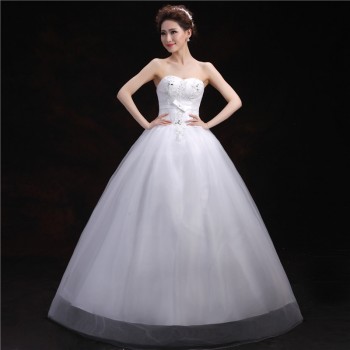 2017新款 韩版新娘蕾丝 镶钻抹胸修身显瘦大码 婚纱夏批发T-25