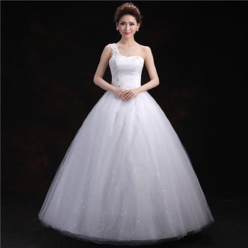 2017新款 韩版新娘蕾丝 花朵镶钻抹胸修身显瘦 大码苏州婚纱T-26