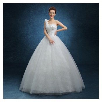 2017新款婚纱 花朵裙摆蕾丝大码 显瘦婚纱苏州简约婚纱批发F19