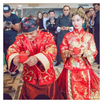 新郎刺绣秀禾服男装中式礼服敬酒服龙凤褂黄晓明同款长袍长衫